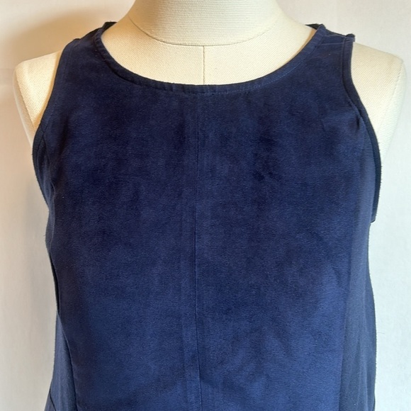 Banana Republic Navy Blue Suede like Dressy Tank Top Women’s XS - Picture 2 of 6